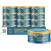 Wild Planet Albacore Wild Tuna, Sea Salt, Canned Tuna, Sustainably Wild-Caught, Pole & Line, Non-GMO, Kosher, 5 Ounce, Pack o