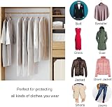 Niviy 63" Dress Covers Garment Bag with Zip Dustproof White 60x160cm view 6