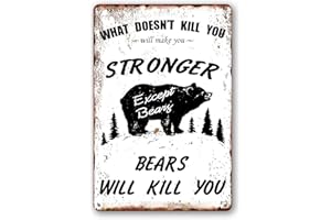 Ykhijet Retro Vintage Funny 8"x12" Bear Metal Aluminum Sign Garage Kitchen Decor Bar Pub Club Cafe Home Restaurant Wall Decor