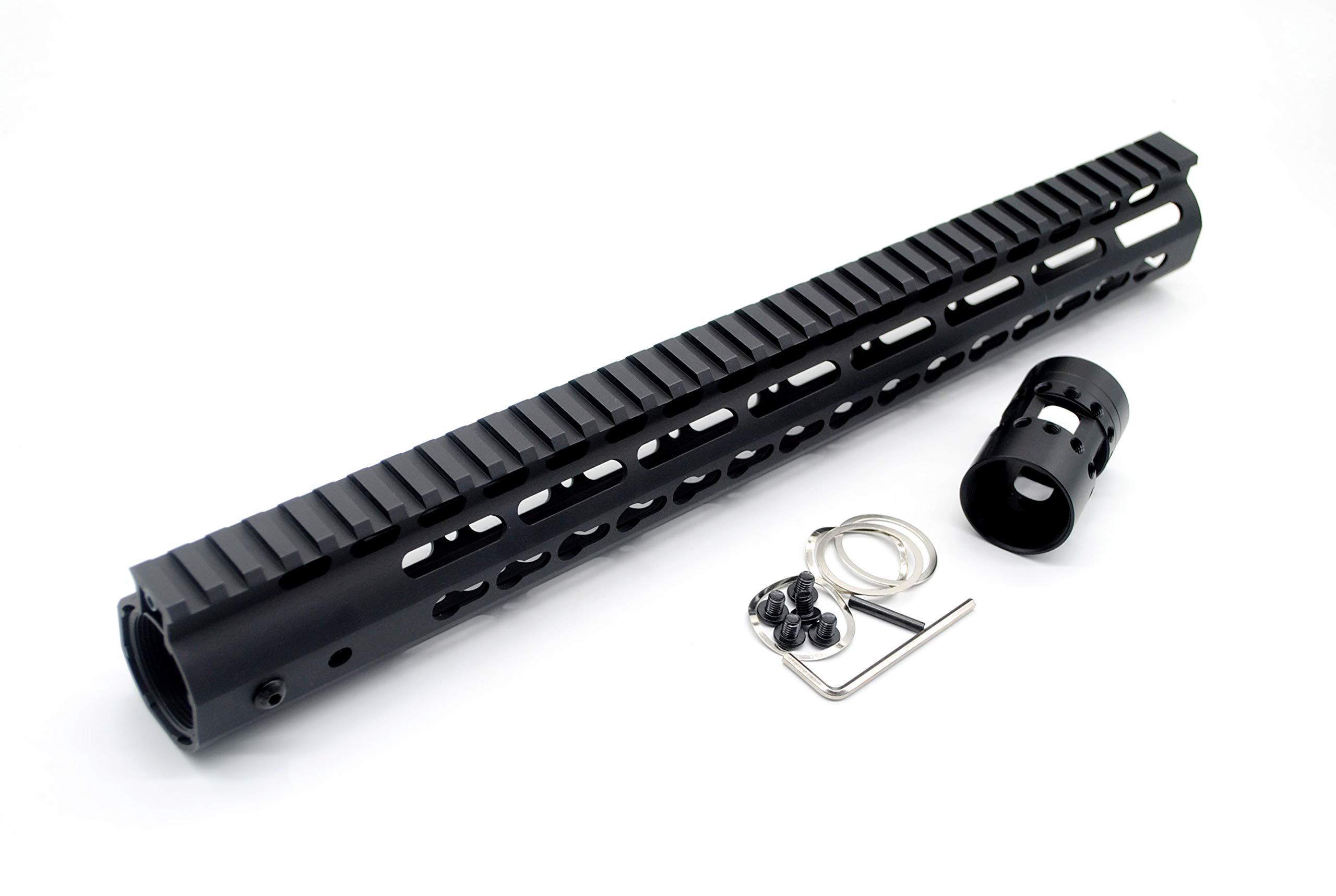 Trirock Black 15 Inches Free Float Keymod Ar15 Ar 15 Handguard With Rail Mounted Steel Barrel Nut Fit 223 5 56 Rifles Buy Online In India At Desertcart In Productid