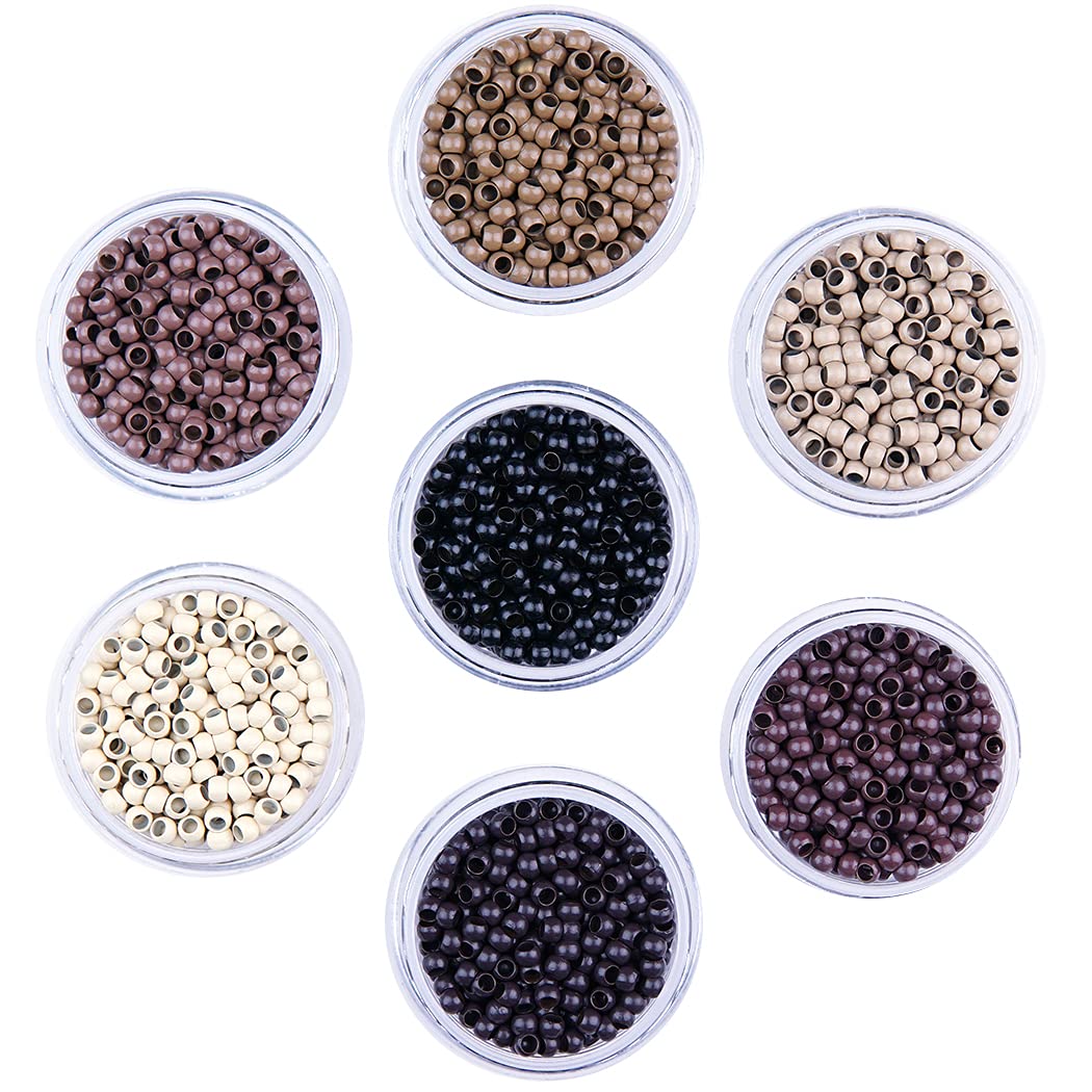 Kullke 200pcs Copper Micro Rings Micro Beads Nano Hair Rings Nano Beads Without Silicone Lined for Extensions Nano Extensions Beads Rings (200PCS, #13 Light Blond)