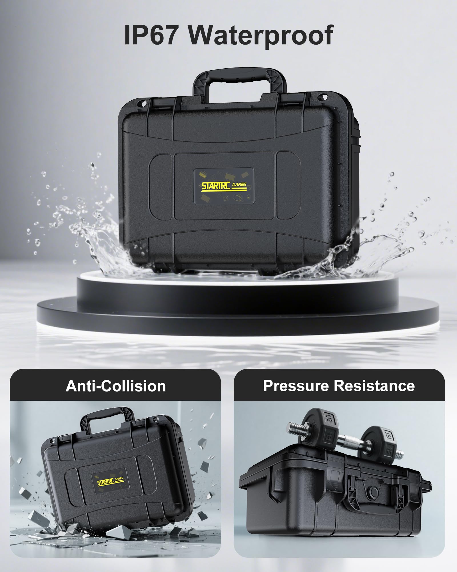 Hartschalen Tasche für Nintendo Switch 2, Professional Deluxe IP67 wasserdicht, weich gefütterte Hartschalen Tragetasche für Nintendo Switch 2 Console Pro Controller und Zubehör (Schwarz) 6