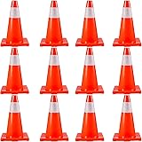 VEVOR 12Pack 18" Traffic Cones, Safety Road Parking