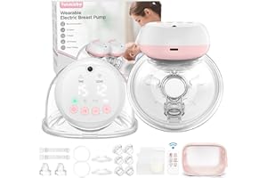TOTMIZBY Hands Free Breast Pump, Electric Breast Pumps, 12 Levels 3 Modes Double Wearable Breastpump, Portable 1200mAH, LCD, Quiet and Painless, Leak-Proof 140° Silicone, Comfortable Breastfeeding Necessities