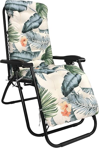 WildFun Sun Lounger Cushions 170x53x8 cm Non Slip Tied Garden Cushion