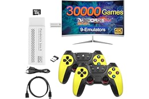ALASKAPRINTTKBA 30000+ Games, Retro Game Stick, Retro Game Console, Nostalg Game, Plug and Play Video Game Stick, Retro Play Stick 9 emulators, 4K HDMI Output, Premium Dual Competitive Level Dual Controllers