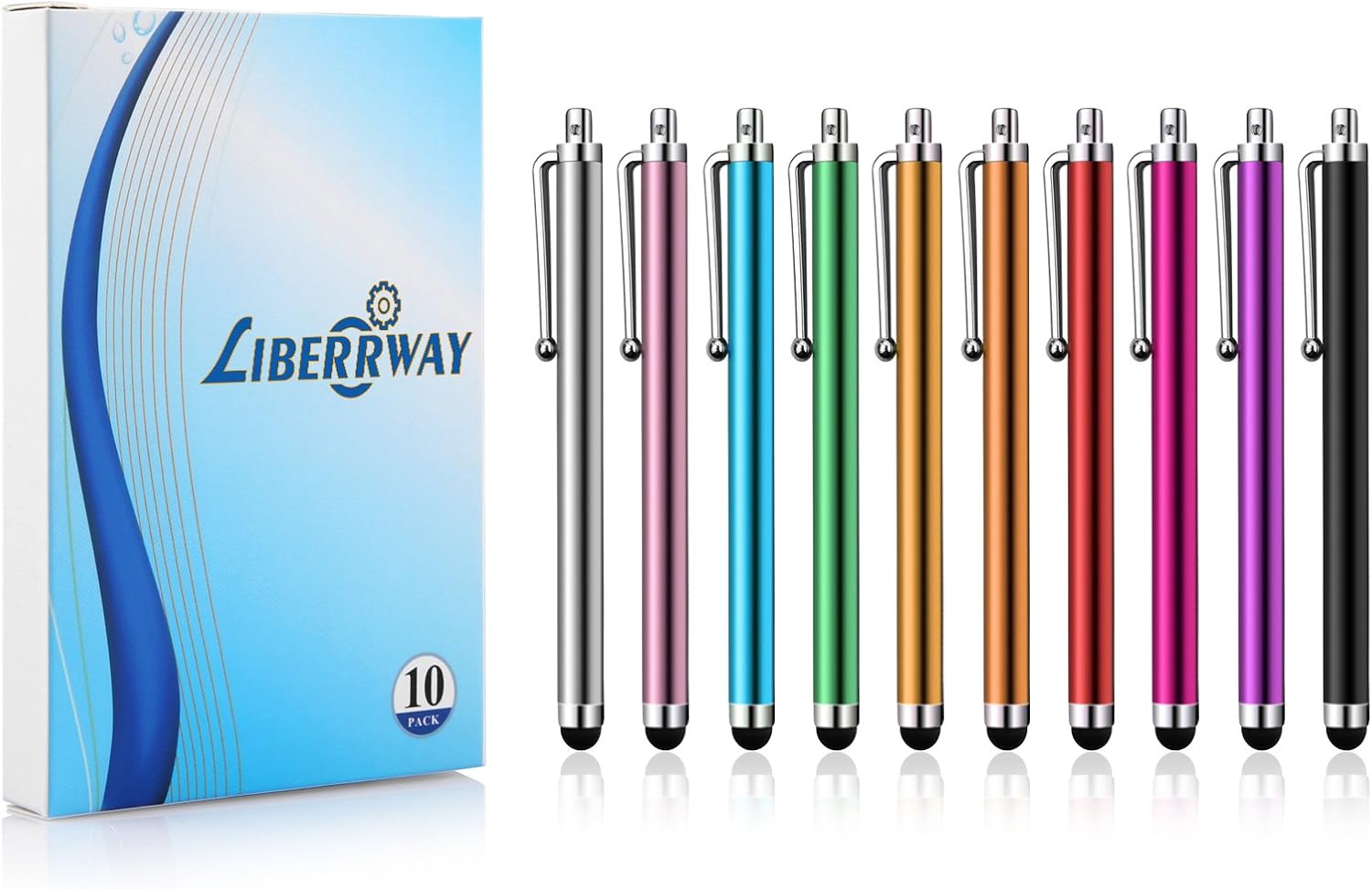 LIBERRWAY Stylus Pen 10 Pack of Pink Purple Black Green Silver Stylus Universal Touch Screen Capacitive Stylus for Kindle Touch ipad iPhone 6/6s 6Plus 6s Plus Samsung S5 S6 S7 Edge S8 Plus Note: Computers & Accessories
