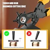 Diyife Belt Hole Puncher Full Set Leather Punch Plier 6 Hole Sizes with Ruler view 6