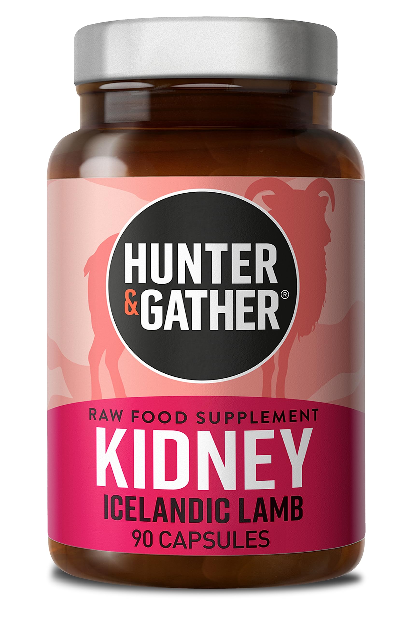 Hunter & Gather Nose to Tail Kidney 90 Capsules | Histamine Support DAO | Wild Grass Fed Icelandic Lamb Ancestral Inspired Supplements | Raw Freeze-Dried Lamb | No GMO Feeds, Antibiotics Or Hormones