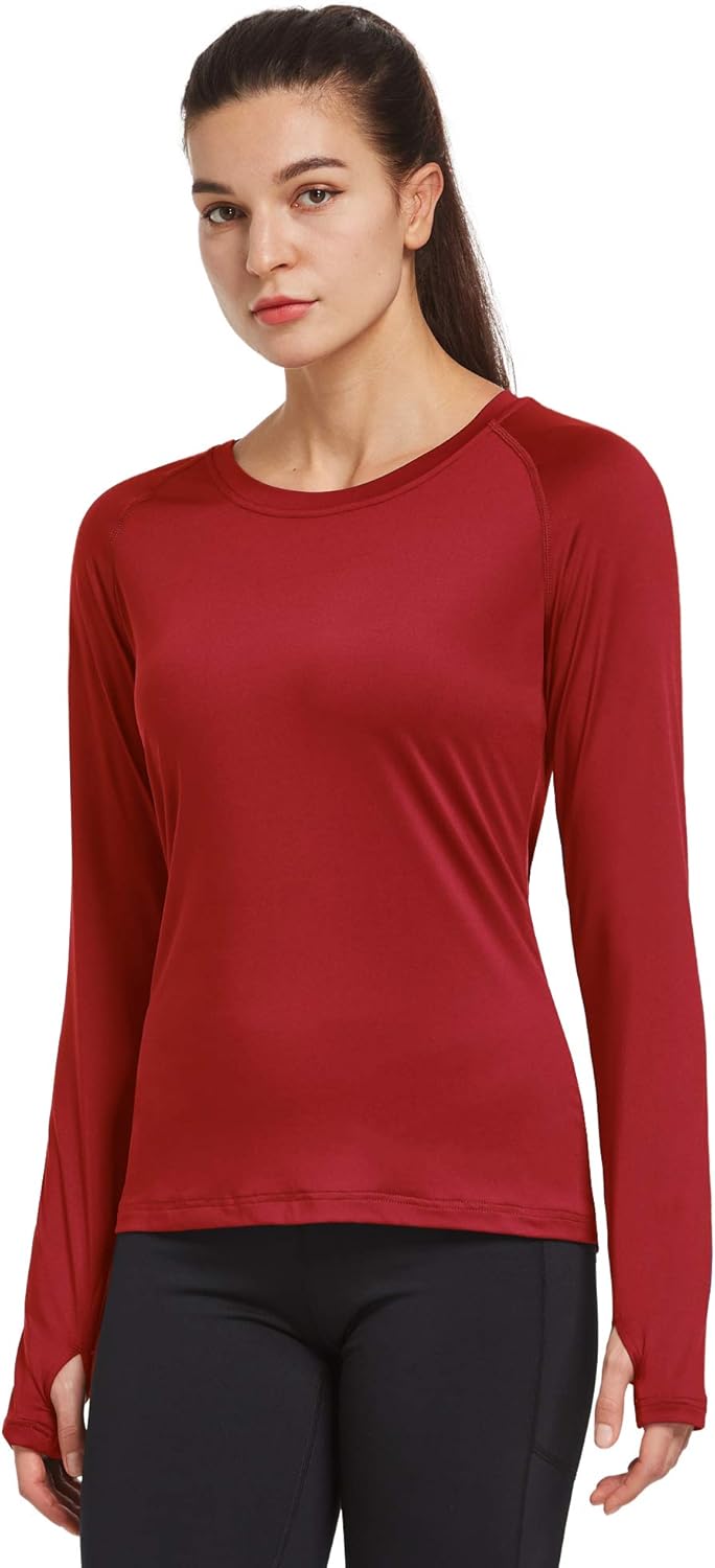 Ogeenier Women's Dri Fit Long Sleeve Running Workout Shirts: Clothing