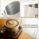 Dailyart 12oz Milk Frothing Jug 304 Stainless Steel Latte Art Pen Cream White view 3