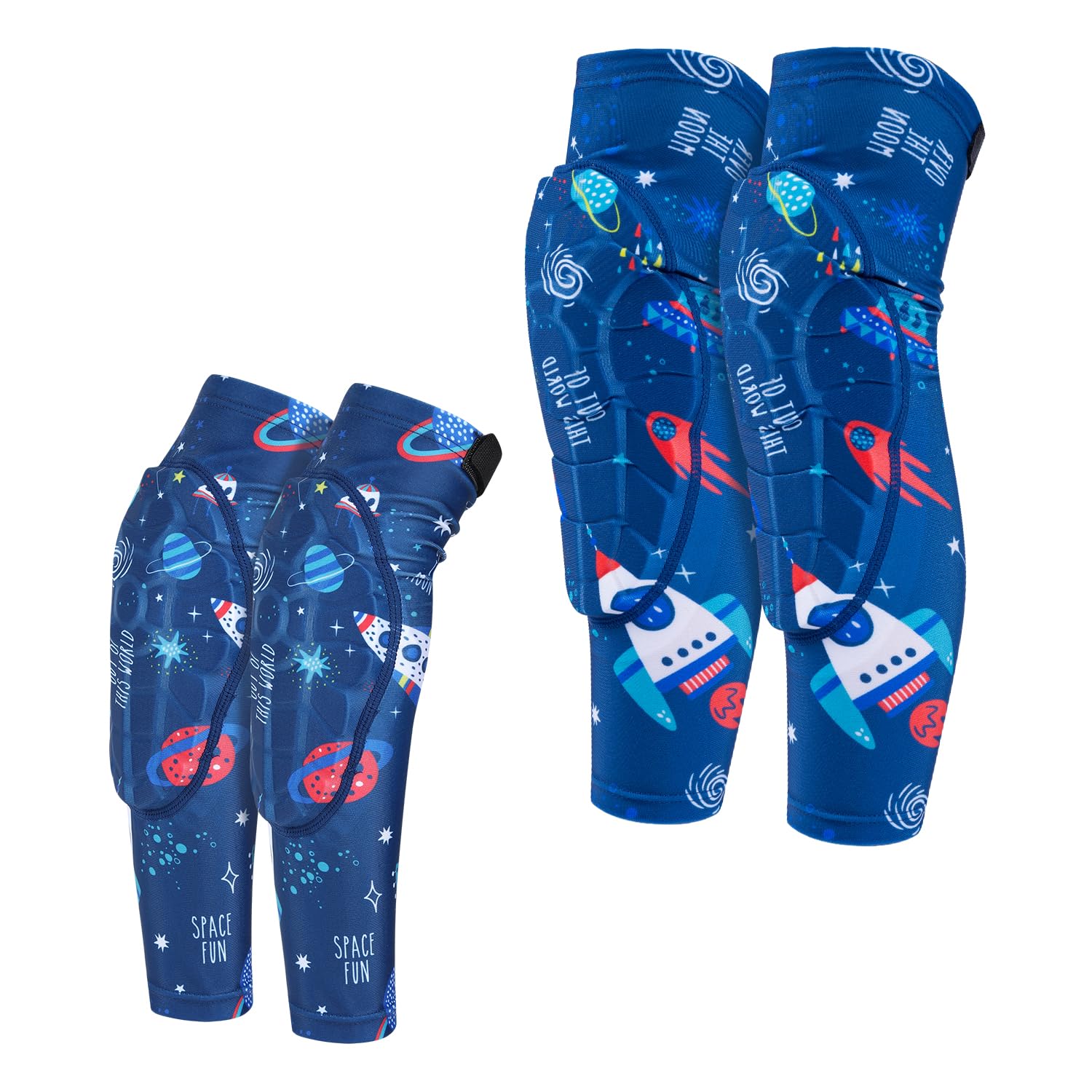 Photo 1 of VIWINVELA Kids Knee Pads and Elbow Pads Set Toddler Soft Protective Gear - Space Journey M