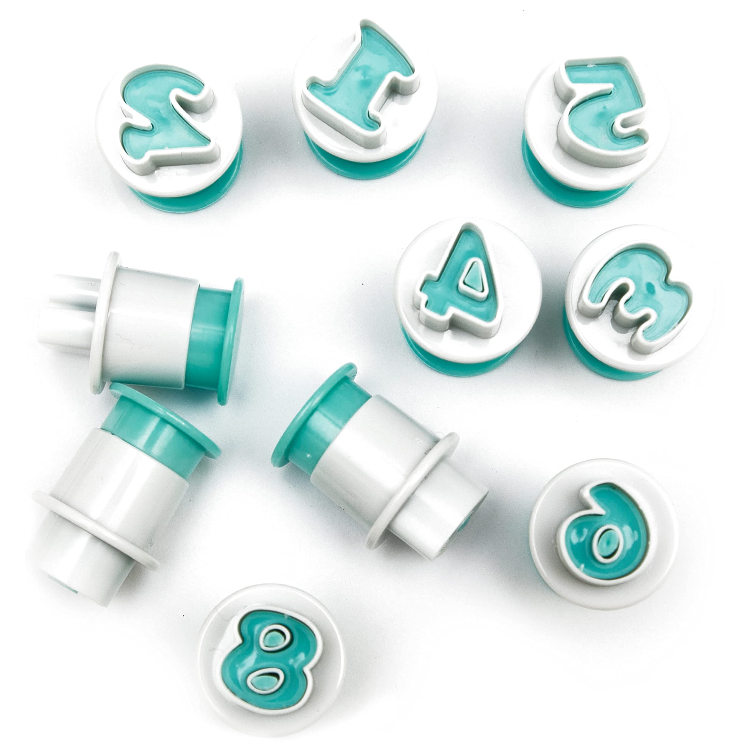 Mesmeriser Alphabet Cookie Cutter Pack of 10 Alphabet Cutter Numbers 0-9 – Fondant Letter Cutters and Icing Letter Cutters for Birthday Wedding Party Cake Decoration