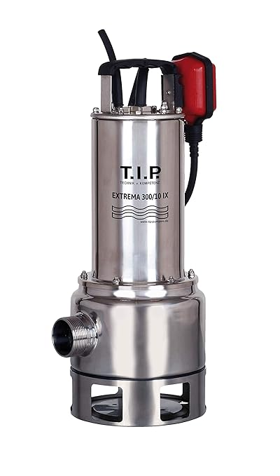 T.I.P. 30072 Schmutzwasser Tauchpumpe Edelstahl Extrema 300/10 Pro mit Edelstahllaufrad, bis 19.500 l/h Fördermenge