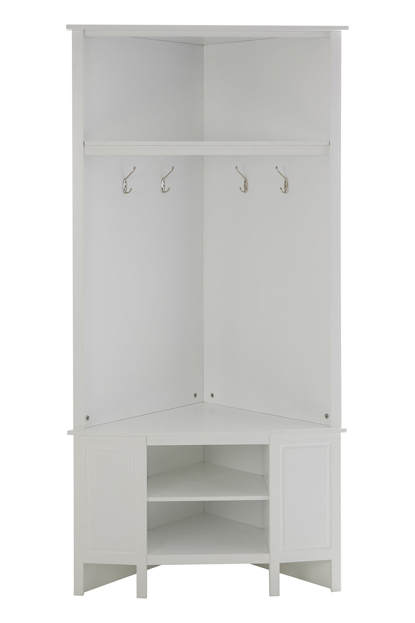 Premier Portland Corner Coat Bench, White