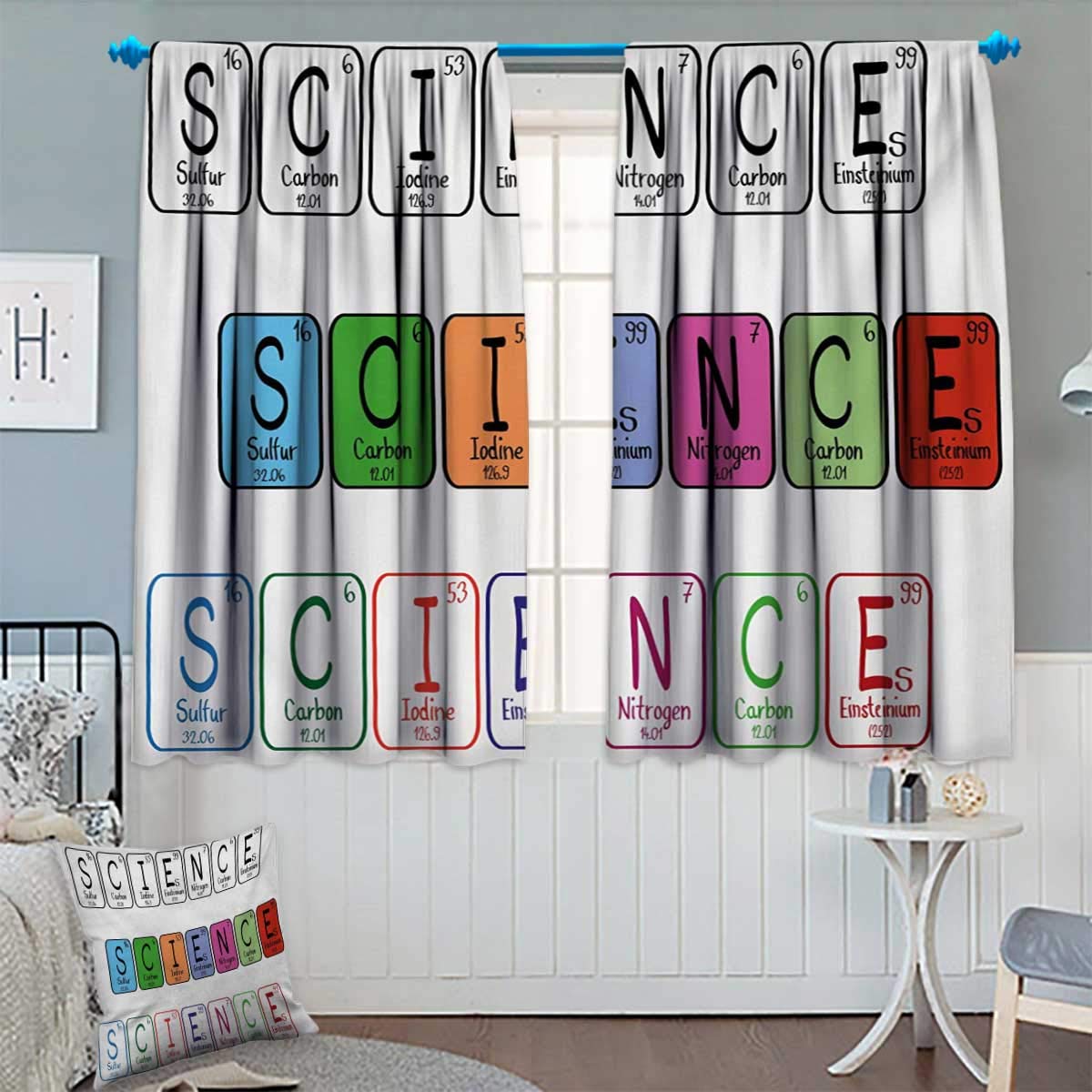 Amazon Com Anhounine Periodic Table Blackout Curtain