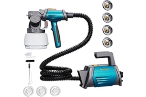 Tilswall Paint Sprayer, 800W Paint Spray Gun, Electric Spray Paint Gun with 1300ml, 4 Nozzles & 3 Patterns, HVLP Spray Gun fo