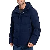 Pioneer Camp Mens Winter Coat Warm Winter Puffer Jacket Waterproof Thicken Insulated Windproof Hooded Down Quilted Coat
