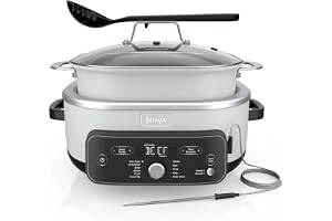 Ninja Foodi PossibleCooker PRO Plus with 11-in-1 Smart Cook System, Thermal Surround Technology, Powerful 1400-Watt Base, Oven safe up to 500º F - White (Renewed)