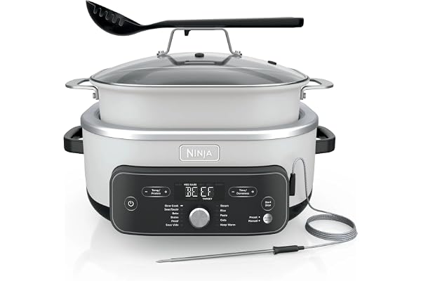 Ninja Foodi PossibleCooker PRO Plus with 11-in-1 Smart Cook System, Thermal Surround Technology, Powerful 1400-Watt Base, Oven safe up to 500Ã‚Âº F - White (Renewed)