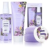 BODY & EARTH Body Mist Gift Set - Spa Gifts for Women, Perfume, Body Lotion, and Body Scrub in a Lavender Dreams Box- Perfect Birthday Gifts for Moms, and Special Occasions,Unique Gift Ideas for Her