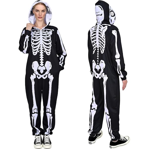 2 Pares De Guantes De Esqueleto Para Halloween – 33 Cm, Tejido De Poliéster, Diseño De Huesos – Para Disfraces, Fiestas Y Fotos