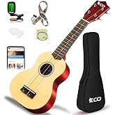 Soprano Ukulele Beginner Kit 21 Inch with Free Online Lesson Fast to Learn | for Kids Adult Student Starter Professional, with Case Strap Tuner Strings Picks