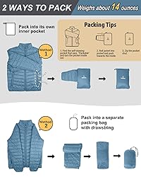 Outdoor Ventures Men's Lightweight Packable Puffer