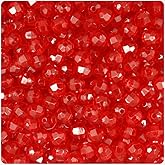 BeadTin Ruby Transparent 6mm Faceted Round Craft Beads (600pcs)