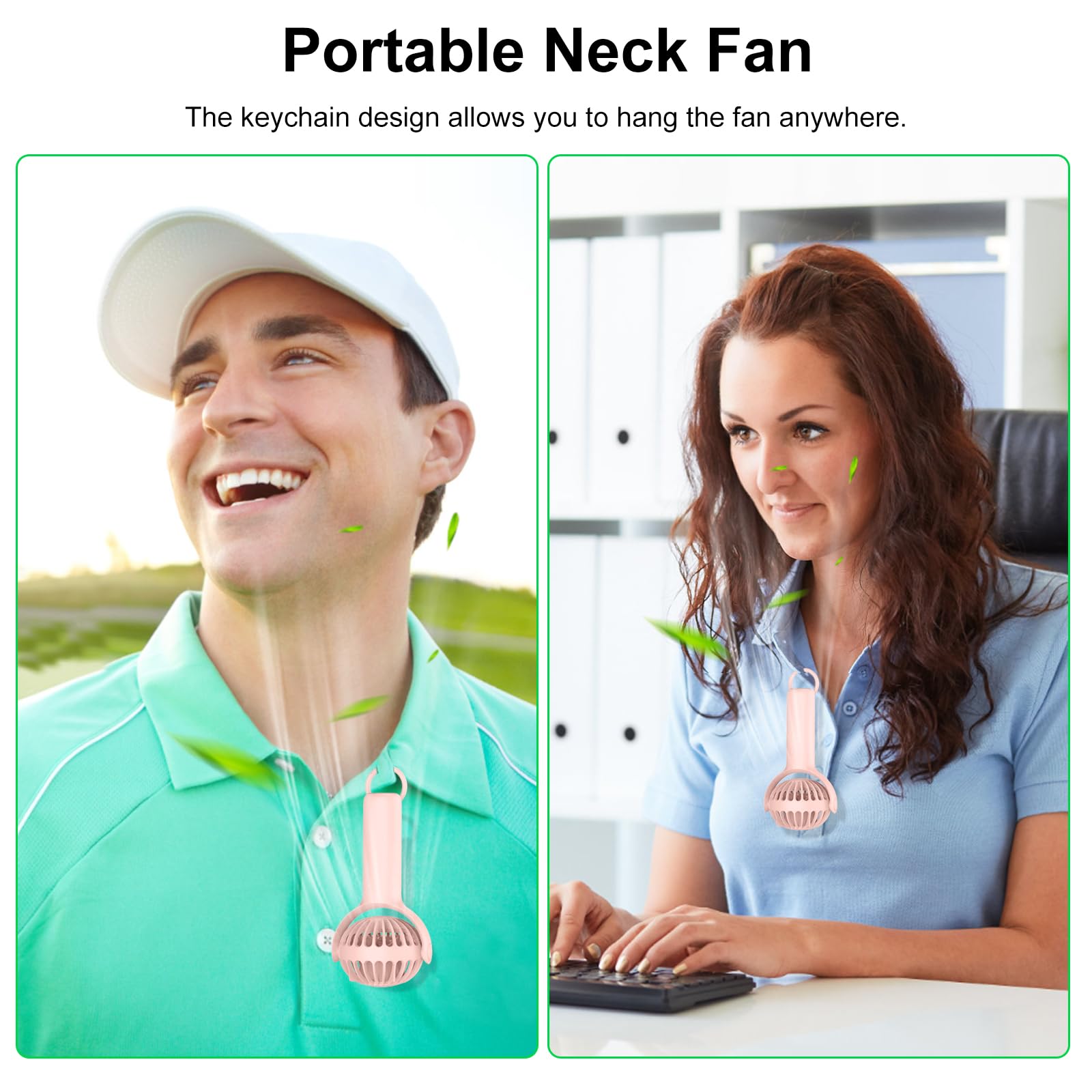 2 IN 1 Portable Handheld Mini Fan,Powerful Cooling,Personal Small Hand held Quiet Fan,Adjustable Desk Fan,Beach Travel Neck Fan,USB Rechargeable, Birthday Gifts for Women Mom(Pink)