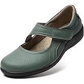 Oviaric Women's Classic Comfort Mary Jane Flats Fashion Casual Dress Shoes Cute Closed Toe Slip On Lightweight Breathable Walking Shoes