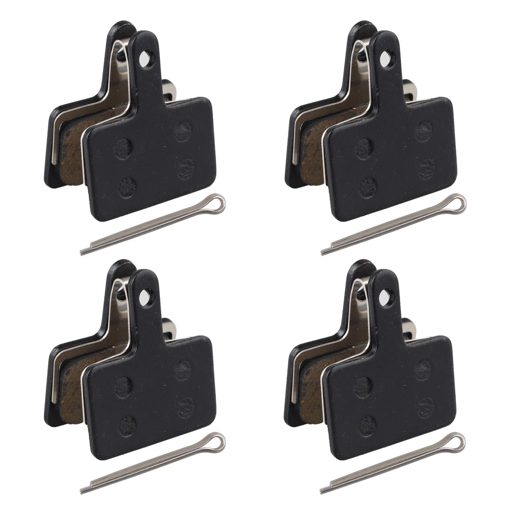 Futheda 4 Pairs Resin and Semi-metallic Bicycle Bike Disc Brake Pads Compatible with Shimano Tektro M315 M355 M375 M395 M415 M416 M416A M445 M446 M447 M465 M475 M485 M486 M495 M515