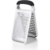 OXO Good Grips Two-Fold Etched Grater | Stainless Steel, Coarse &amp; Medium Surfaces, Non-Slip Feet, Ideal for Cheese and Citrus Zest, Dishwasher Safe