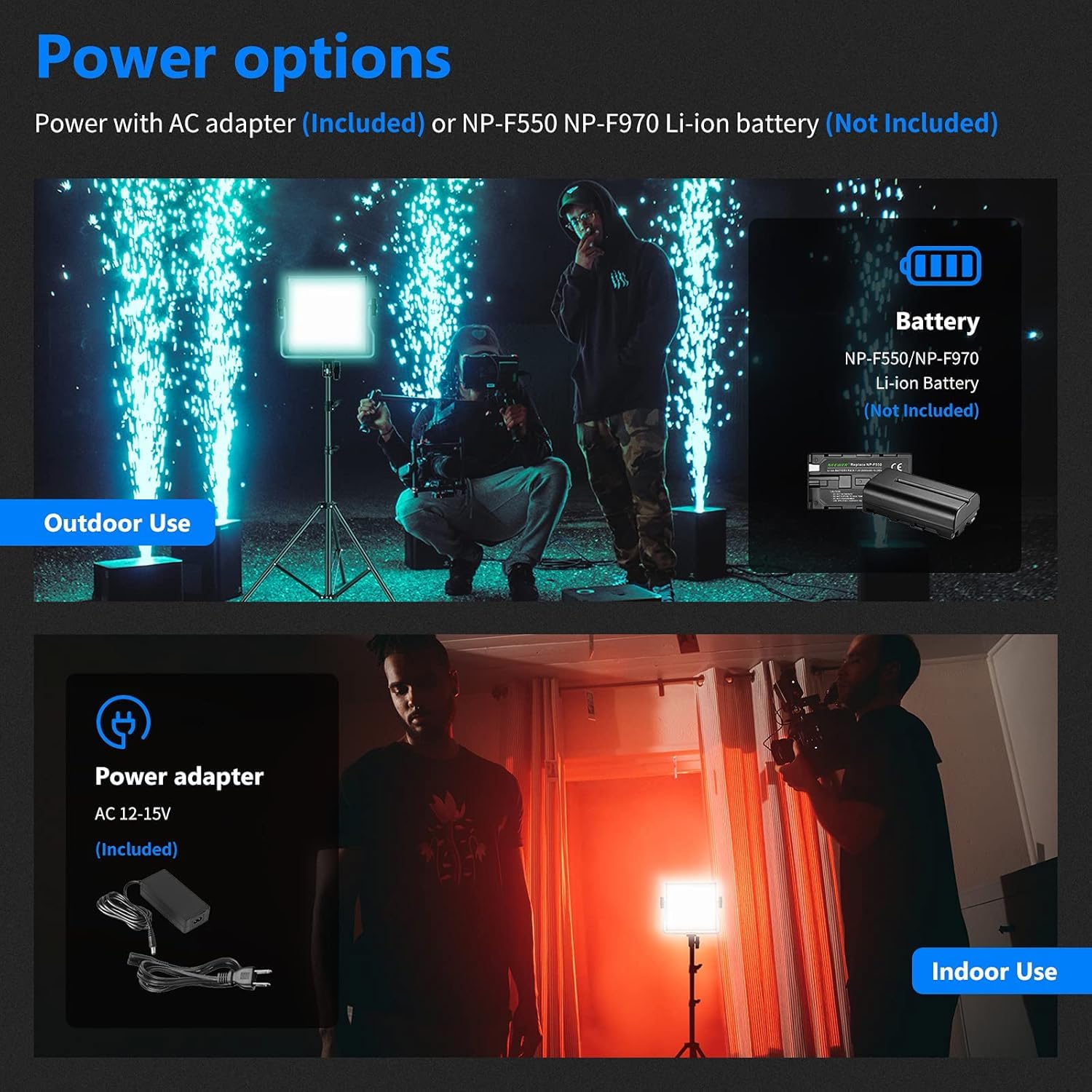 NEEWER 2 Pack 660 PRO RGB LED Video Light with App Control Tripod Stand Kit, Studio Panel Key Lighting for Gaming Streaming Zoom YouTube Webex Photography, 360° Full Color, 50W Dimmable Bi Color