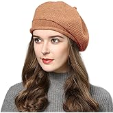 AICHUAN French Style Beret Hat for Women Winter Fall Knit Artist Hats Classic Solid Color Beanie Hat