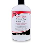 SuperNail Pure Acetone Nail Polish Remover for Gel, Acrylic &amp; Wraps, 16 oz | Professional Strength Cleanser for Fast and Quick Gel Nail Polish Remover, Dissolves Nails Polishes Easily