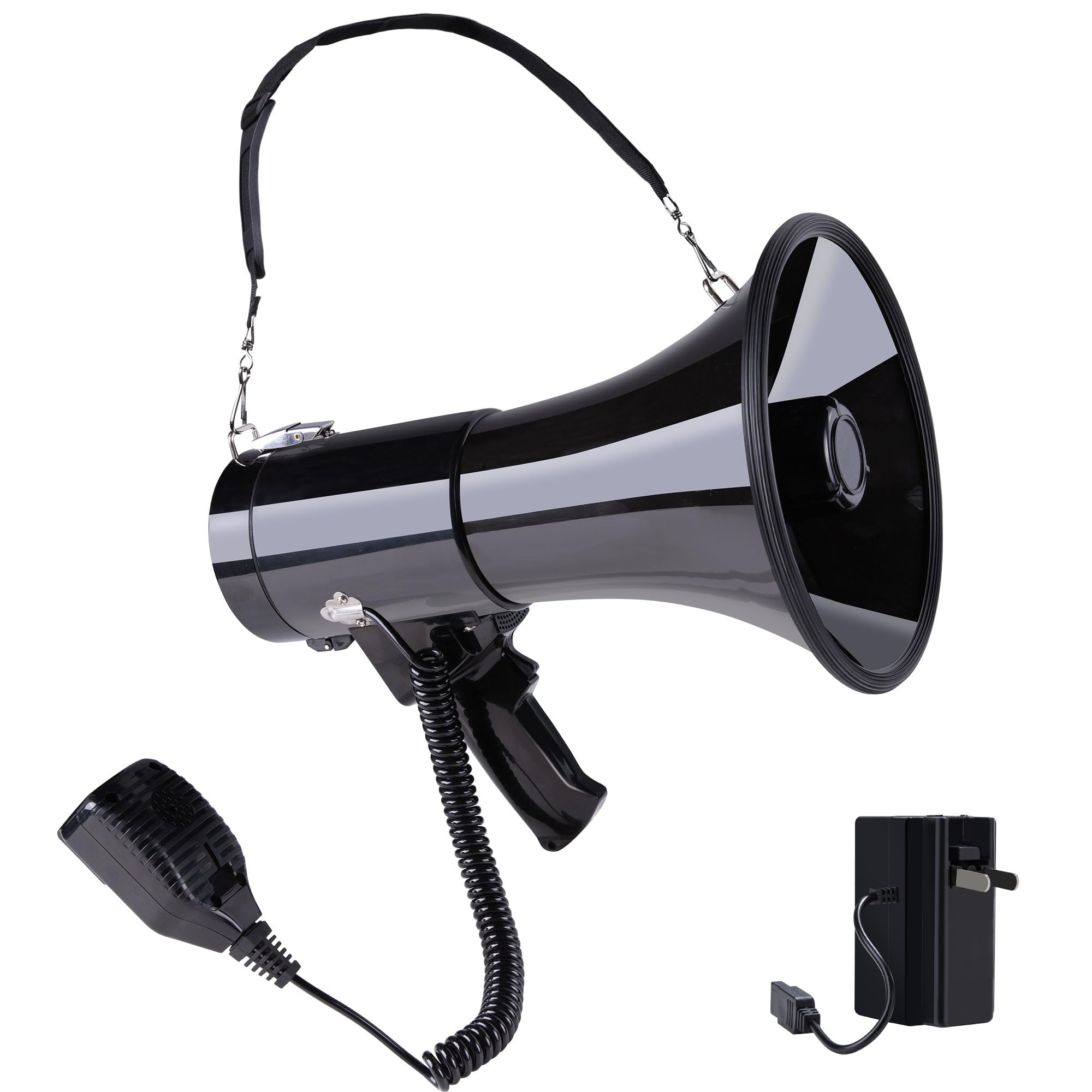 Photo 1 of Loundmore 50 Watt Rechargeable Megaphone Speaker with Battery High Power Bluetooth Bullhorn with Siren Ideal for Outdoor Activities Coaching Football Cheerleaders or for Safety Drills