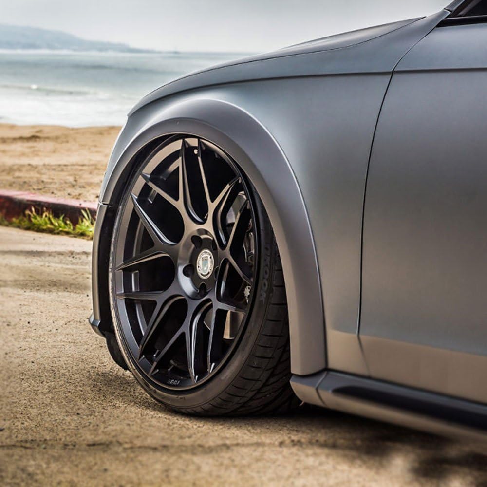 20" HRE Wheels FF01 Flow Form Black Concave Rims Only Set Of 4 Includes Vibe Motorsports License Plate Frames Fits Audi Allroad