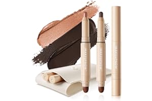imakeupnow Cream to Powder Eyeshadow Stick Sets, Pro Metallic/Matte Eye Brightener Pencil Crayon Makeup - 2PCS - G008+G009