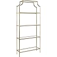 Crosley Furniture Aimee Etagere Bookcase - Gold and Glass