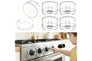 5 Pack Stove Knob Safety Covers, Child Safety Gas Stove Knob Locks, Universal Fit, Heat-Resistant Clear View, Heat-Resistant 