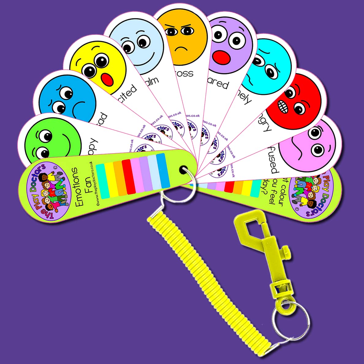 The Play Doctors Emotions Face Fan on Keyring – Autism/SEN/Special Needs Social Communication Aid for Children