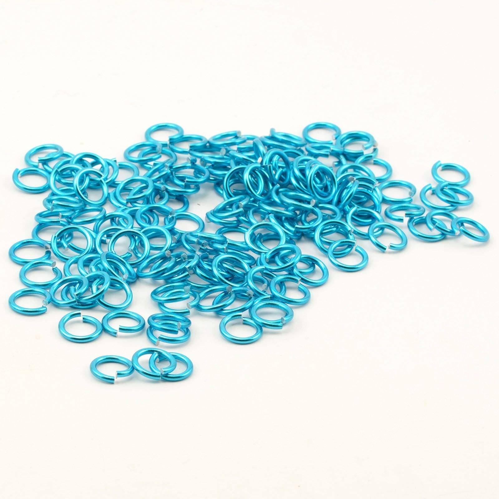 Vaessen Creative Alu Deco jump rings 10mm x135 turquoise,