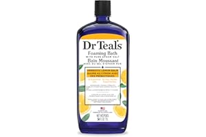 Dr Teal's Foaming Bath with Pure Epsom Salt, Prebiotic Lemon Balm and Essential Oils, 34 fl oz