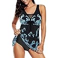 American Trends Bathing Suits Tummy Control Womens Mesh Swimdress One Piece Swimsuits for Women Athletic Swimwear