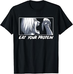 Eat Your Protein Anime Gym Manga Bodybuilding Fitness Anime T-Shirt