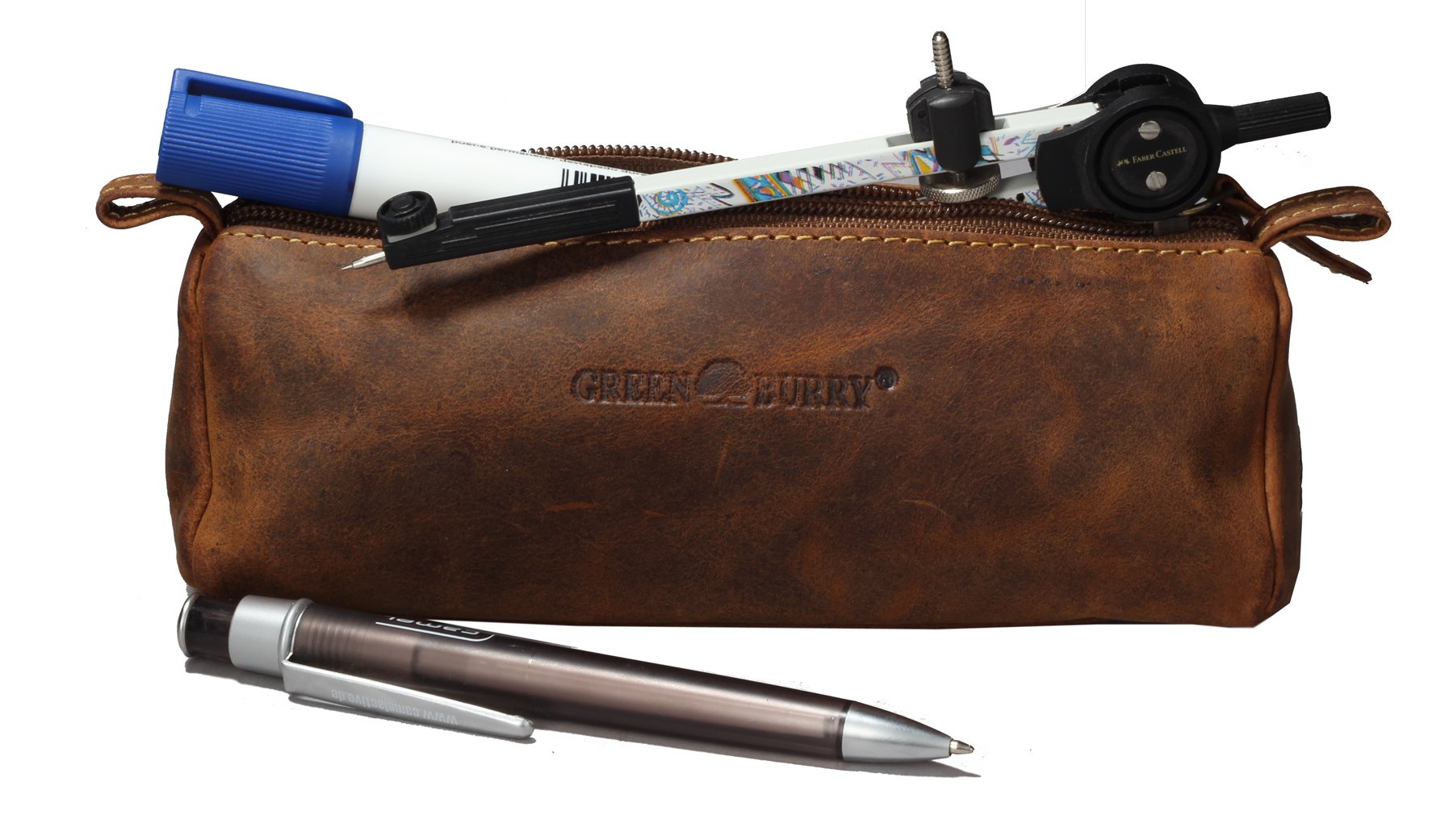 Greenburry Vintage Pen Case Leather 19 cm