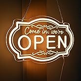 Britrio LED Open Sign for Business Neon Open Sign for Beer Bar Pub Cafe Restaurants Barber Shops Salons Tattoo Studios Club Wall Storefront Window Decor 5V USB Powered with Dimmer Switch Warm White