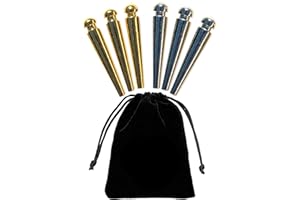 WE Games Premium Easy Grip Cribbage Pegs with a Tapered Design & Velvet Pouch - Set of 6 (3 Gold & 3 Silver)