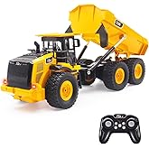 QuirkyGlee RC Dump Truck, 11 Ch Remote Control Dump Truck Toy with Sound LED Lights & Liftable Tipper, 1:16 Scale RC Truck fo